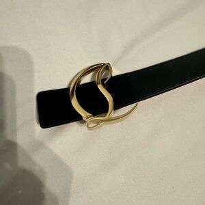 Louis Vuitton Black and Gold Women's Belt